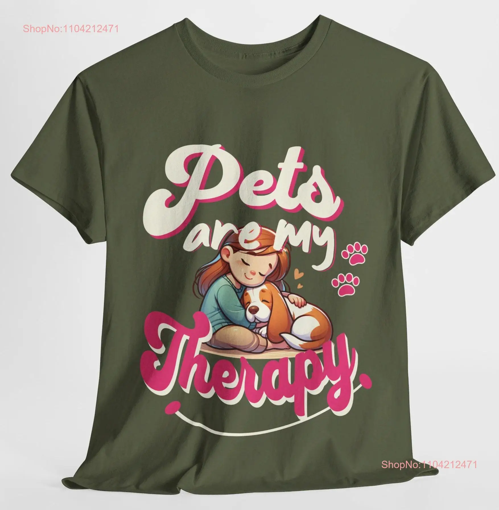 

Pets are My Therapy T Shirt Embrace Your with Basset Hound Pet Lovers Cute for Dog Owners Animal long or short sleeves