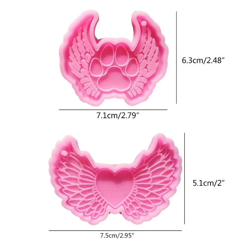 1PC fai da te amore angelo ala portachiavi Silicone stampo epossidico portachiavi fai da te ciondolo gioielli creazione stampo per regalo di amore di san valentino