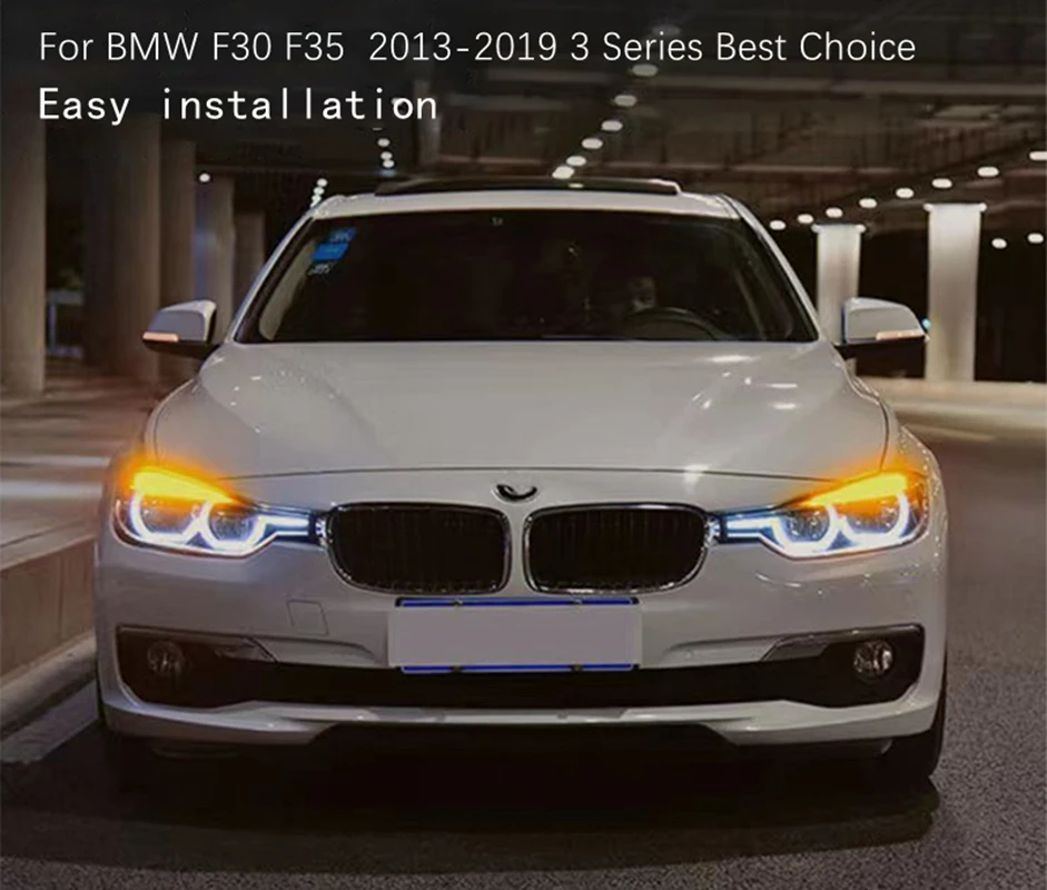 

2 шт. светодиодные фары в сборе для BMW F30 F35 320i 328i 335i 3 серии 2013-2018, замена галогенных ксеноновых фар, автомобильные аксессуары