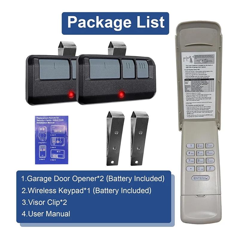 【PRICE-DROP!】Replacement Remote Control& Keypad For Liftmaster Chamberlain Craftsman Wayne Dalton Garage Door Openers Models 877