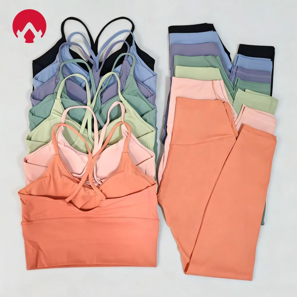 Naked Feeling Women's 2PC Gym Outfit: Seamless Sports Bra + High Waist Leggings, Shockproof Breathable Fitness Wear S-XL