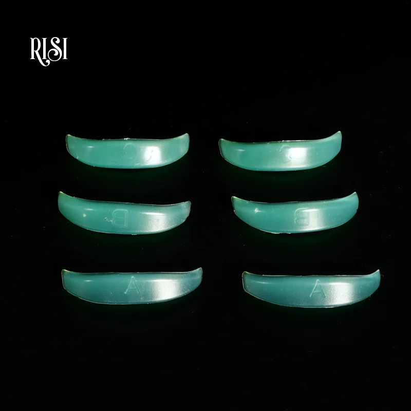 RISI 3 Pair Lower Lash Shield Silicone Eyelash Perm Rod Lower Eyelash Lifting Shield 3D Eyelashes Curler Rods Lash Perming Pad