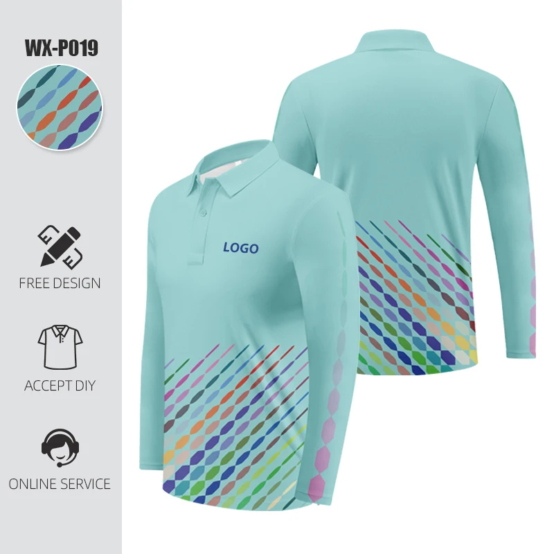 

Fashion Custom Men Polo Shirt Adults Casual Golf Shirt Personal Print Breathable Long Sleeve 3D Men's clothing for autumn winter