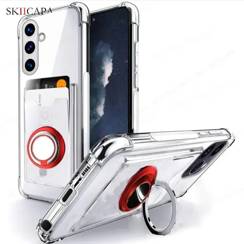 Stoßfeste, klare Ringhalter-Hülle für Samsung A07 A17 A56 A36 A36 A16 A05 A15 A25 A35 A55 A54 A34 A14 A52 Kartensteckplatz Soft Cover – Detail 7