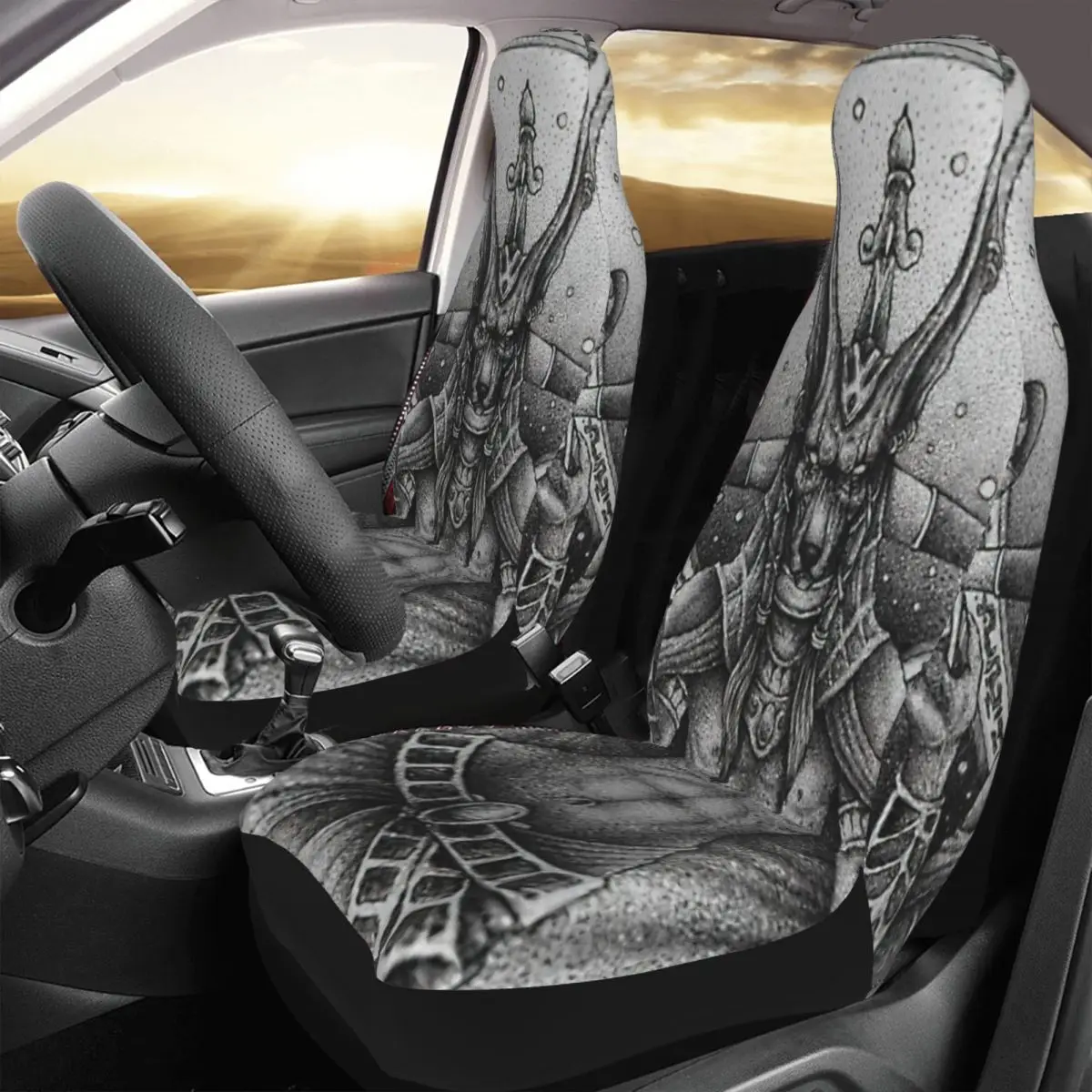 

The God Anubis Car Seat Cover Custom Printing Universal Front Protector Accessories Cushion Set