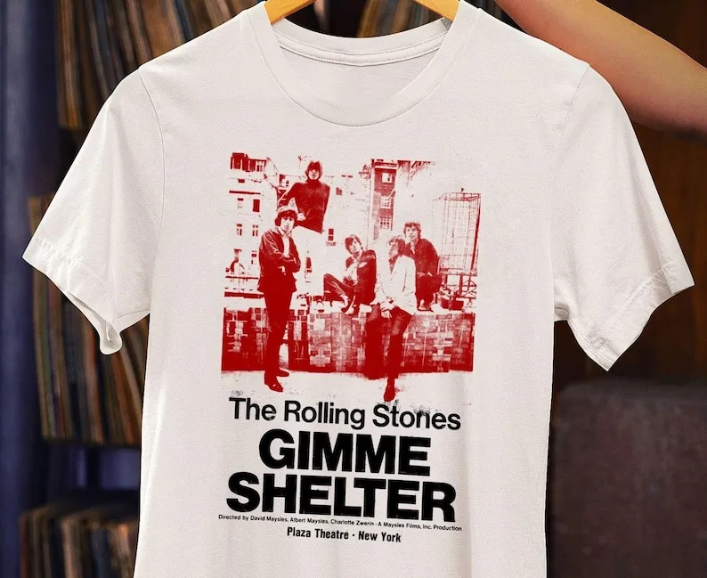 

Gimme Shelter T-Shirt- Rock Band tee, gift for music lovers, gimme shelter movie, rock' roll shirt