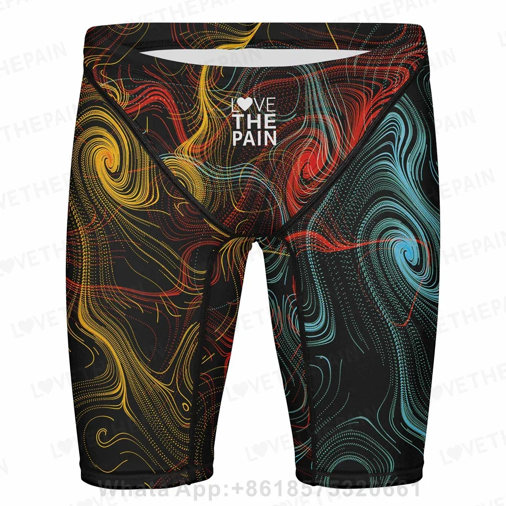 Men Jammer Swimsuit Swimming Trunks Summer Short Swim Surfing Trunks Briefs Racing Performance Shorts Beach Swimwear