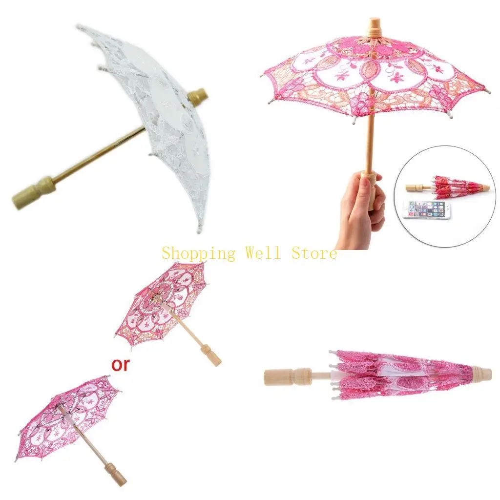 Parasol 우산 자수 레이스 신부 웨딩 파티 장식 용 KX4B 15
