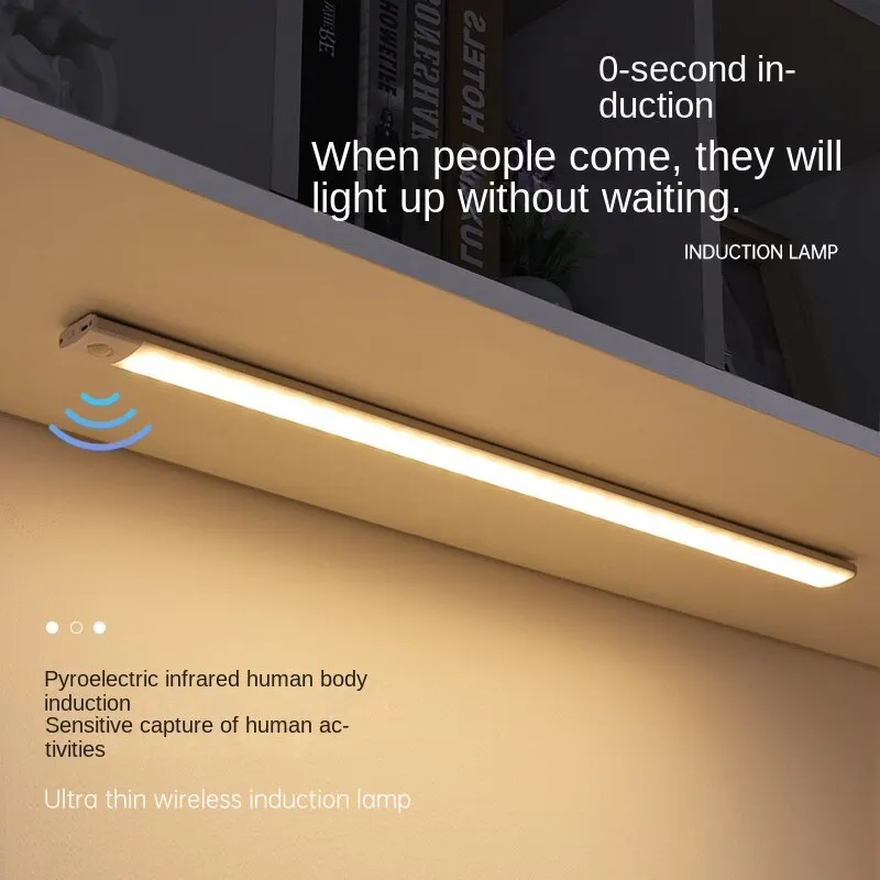 Dunne Menselijke Lichaam Inductie Lichtstrip Slimme Led Strip Magnetische Zuig Oplaadbare Kast Wijnkast Garderobe Zelfklevend