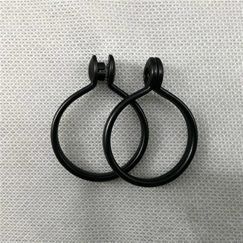 8 pcs No Rod Removal Needed 35mm Split Ring Drapery Hooks, great for Bathroom Sheer Curtain, Durable Black Material, Black