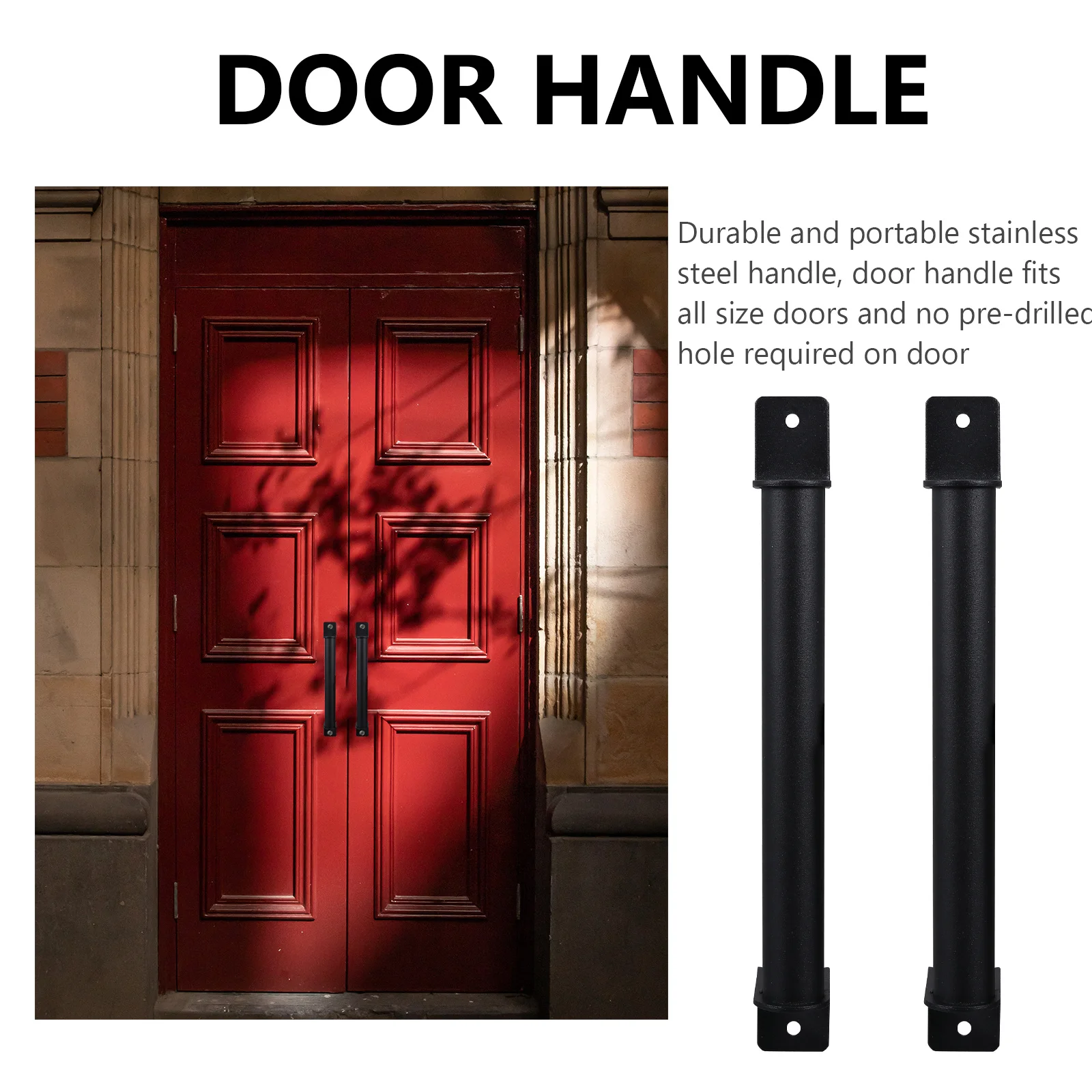 

1pc Door Black Warehouse Modern Style For Garage Barn Warehouse Granary Door Pull Handle Durable Iron Handle