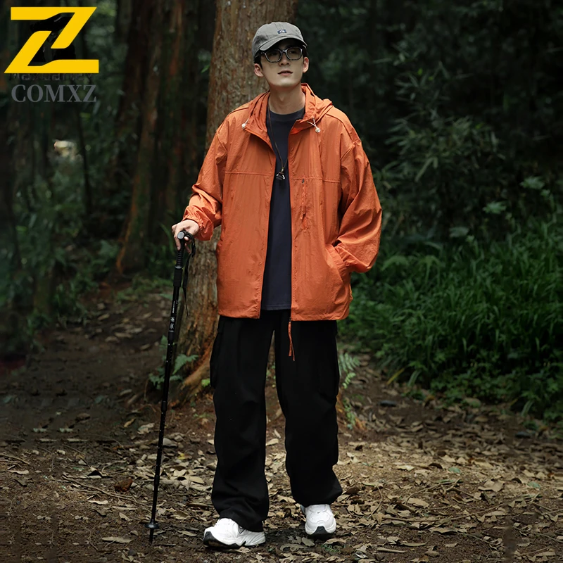 Ice Silk Sunscreen Jacket Men Women Ultra Lightweight Breathable UPF50+UV Resistant Hooded Skin Jacket Outdoor Cycling Camp Coat