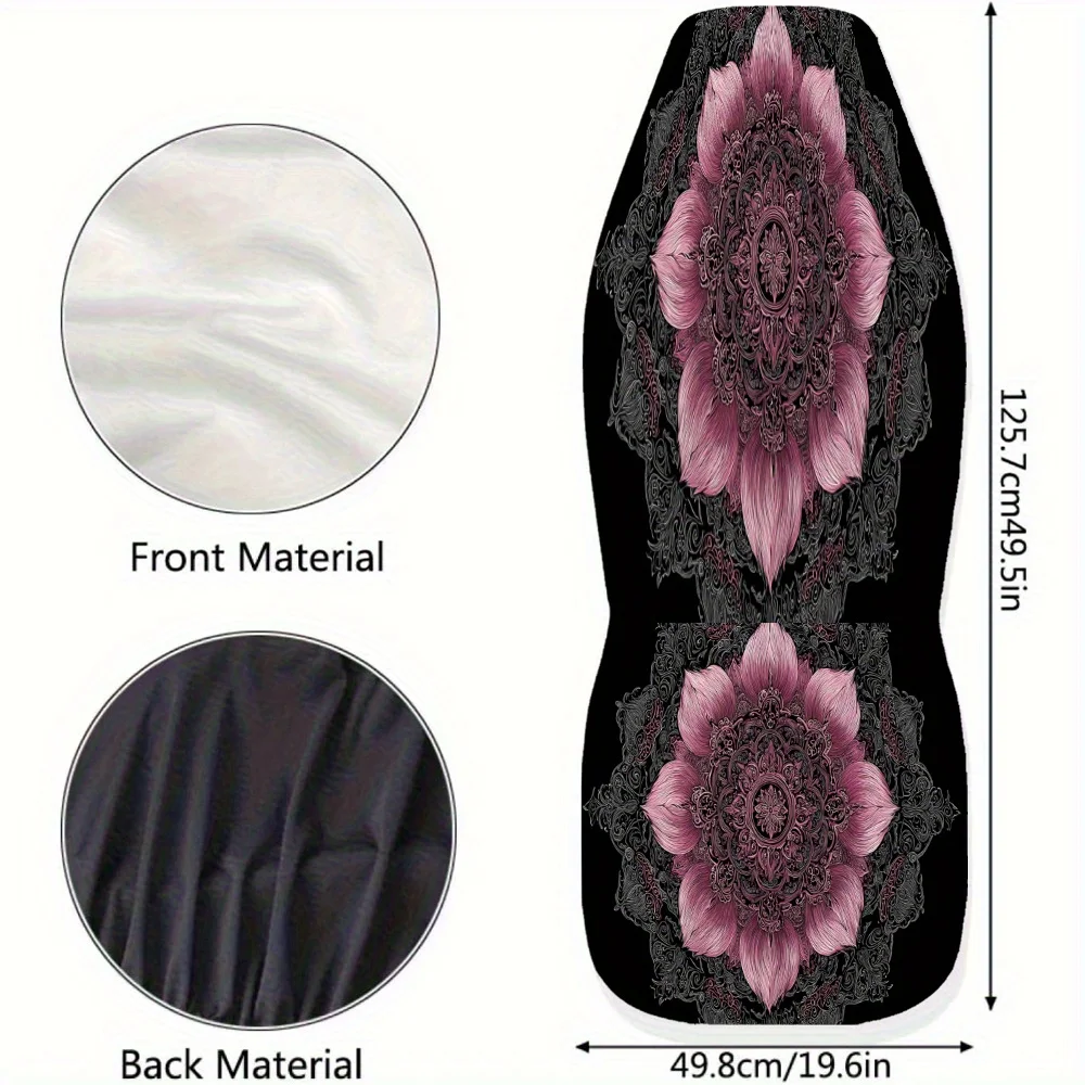 2 قطعة ماندالا زهر الفن طباعة مقعد السيارة يغطي للنساء والرجال ، العالمي السيارات الجبهة مقعد حامي للسيارات وسيارات الدفع الرباعي وسيارات السيدان و