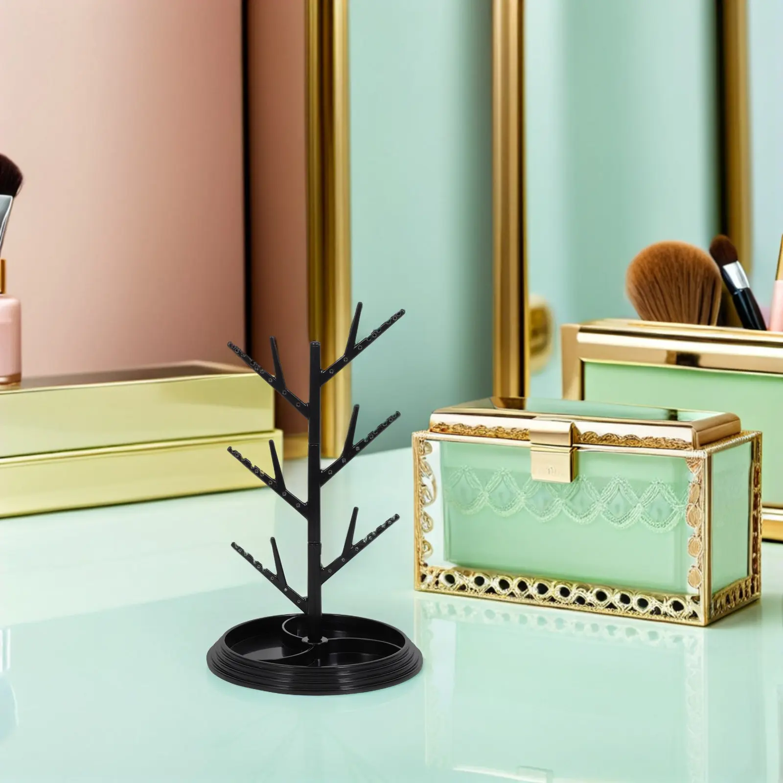 

Пластиковая подставка-органайзер для брелоков и украшений, 9,75 дюйма, настольная витрина для брелоков и ожерелий