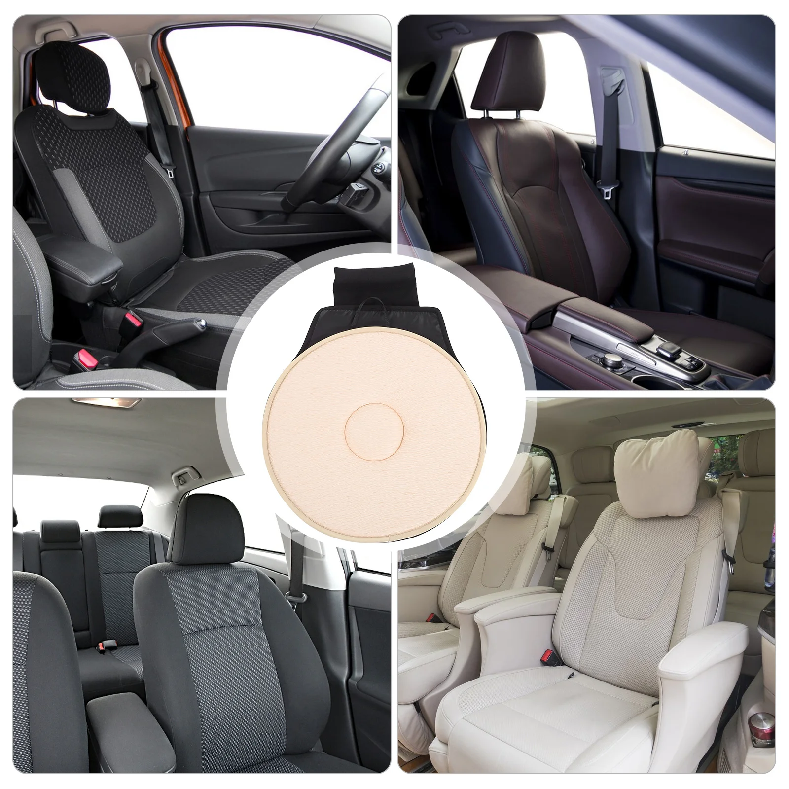 

360 Degree Rotating Car Seat Cushion Breathable Universal Fit for Easy Exit Swivel Cushion for Car Office Home Use