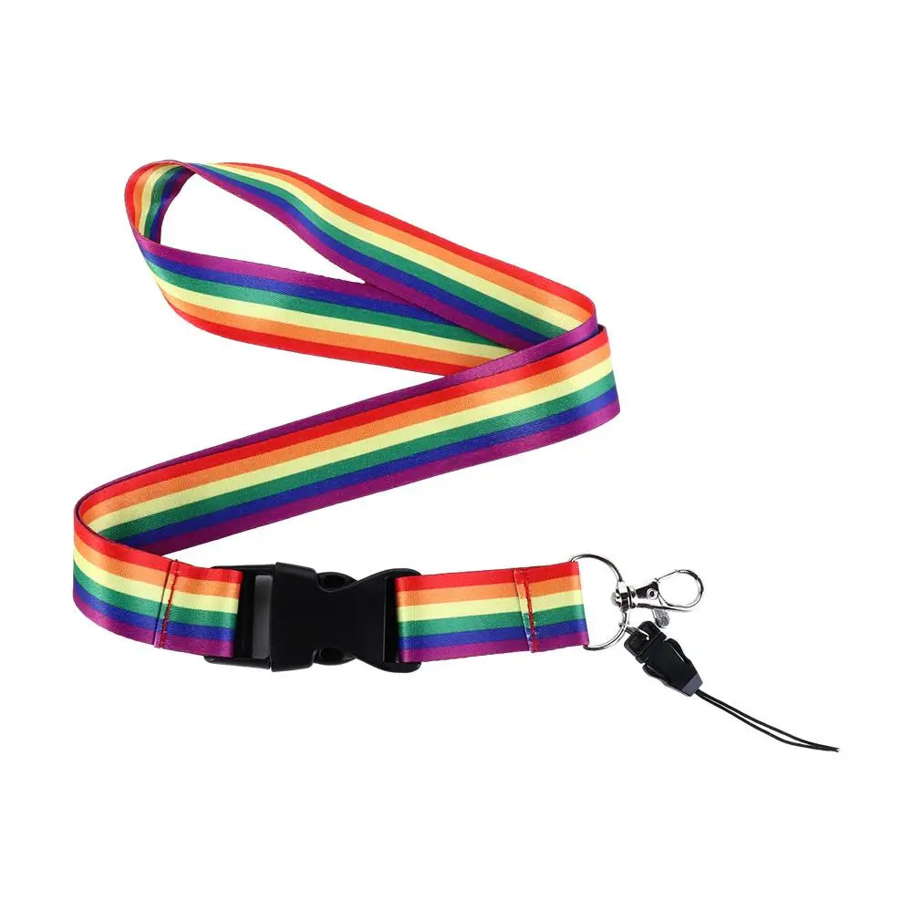 Whistle Camera Name Tag Lanyard Strap ID Badge Holder Key Ring Holder Rainbow Lanyard Neck Straps Rainbow Color Phone Hang Rope