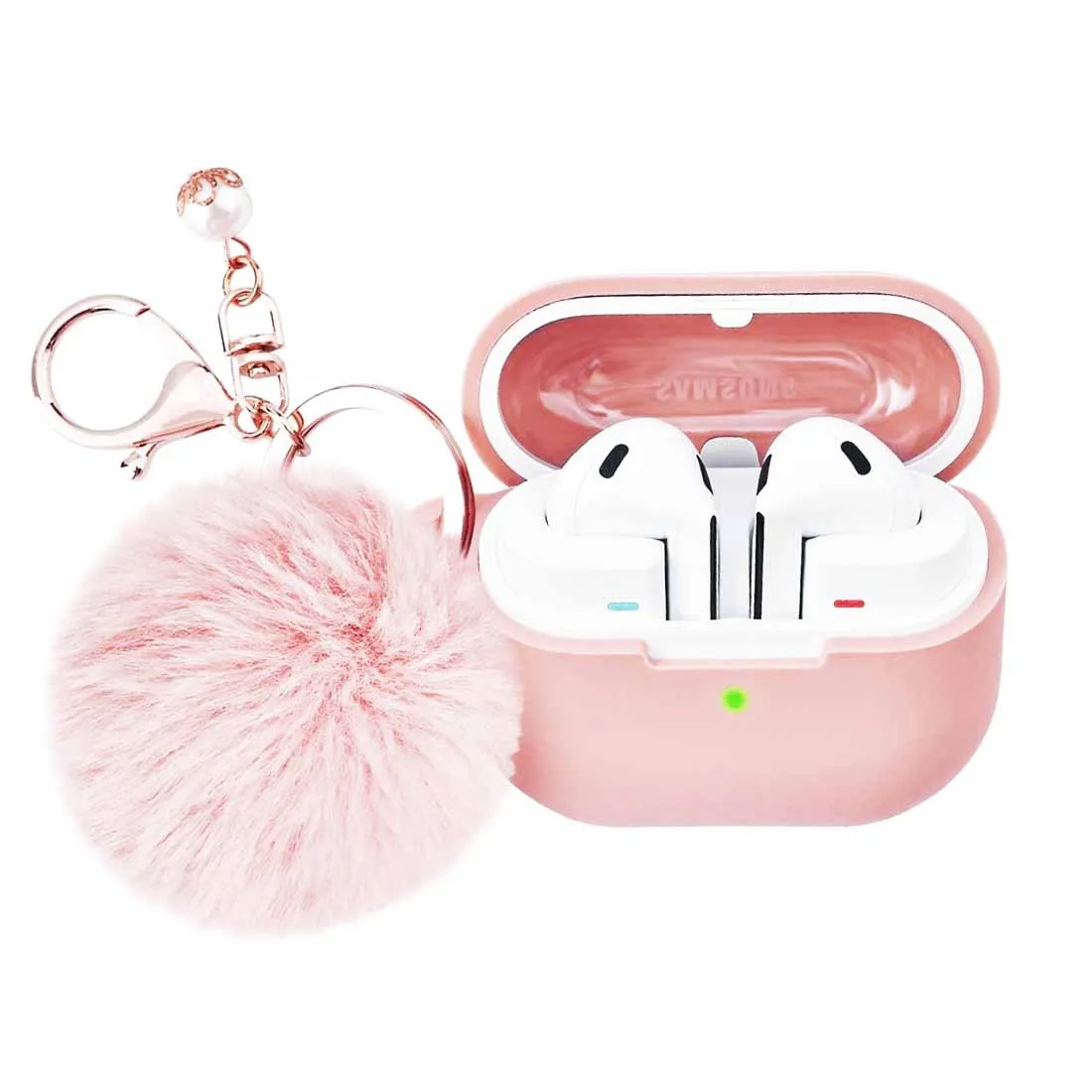 Cute Silicone Case For Samsung Galaxy Buds 3 3Pro Case Cover with Pompom Keychain