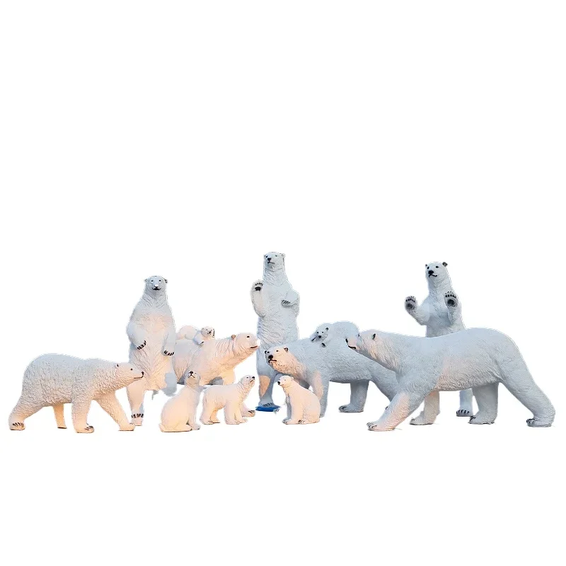 Simulation Polar Bear Sculpture Ornament Large Floor-to-ceiling Fiberglass Animal Sales Department