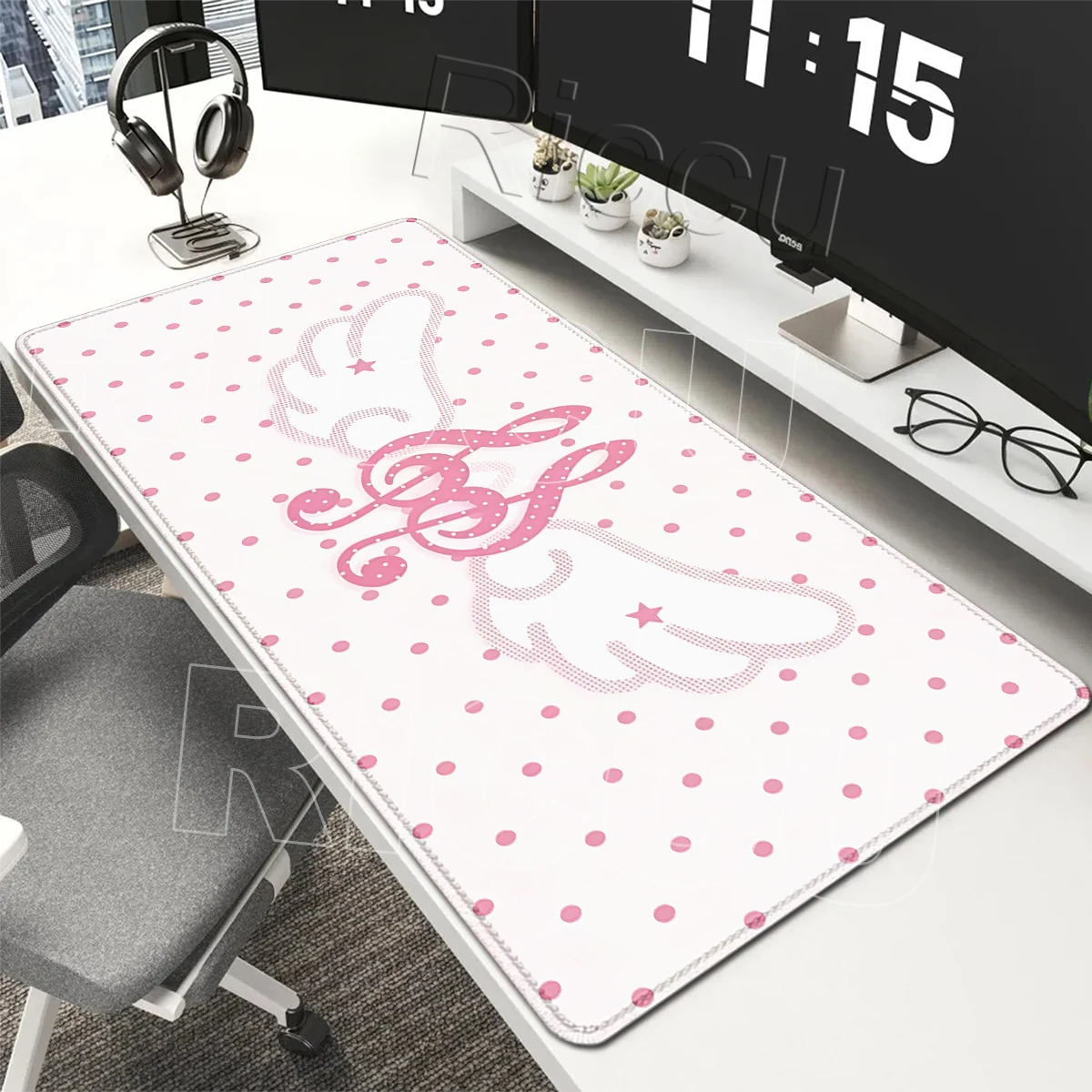 Large Size Angel Wing Polka Dots Mouse Pad Office Accessories Deskmat E-sport Gaming Mechanical Keyboard Musical Note Rubber Rug