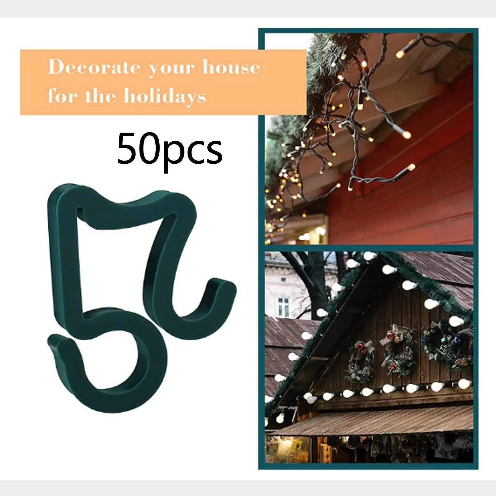 

2-4pack Christmas Light Gutter Clips 20/50Pcs Pieces Hooks for Halloween