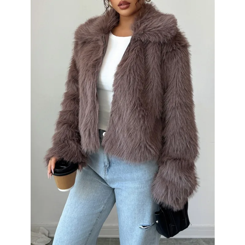 Veste manteau ample et chaud à manches longues pour femme, élégante, tempérament d'automne et d'hiver