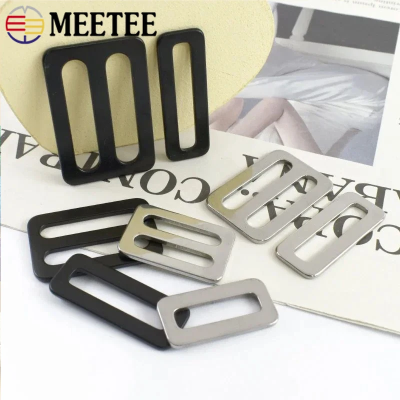 

10Pcs 20-50mm Stainless Steel Buckles Tri Glide Slider Buckle Rectangle Strap Adjuster for Backpack Straps DIY Bag Accessories