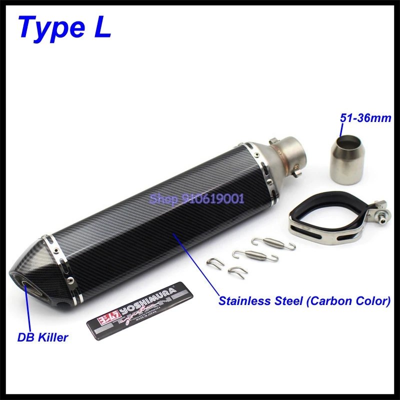 Inlet 51mm Motorcycle Exhaust Pipe Muffler Yoshimura Motorbike Escape Moto DB Killer Universal for TMAX NMAX XMAX PCX MSX 125