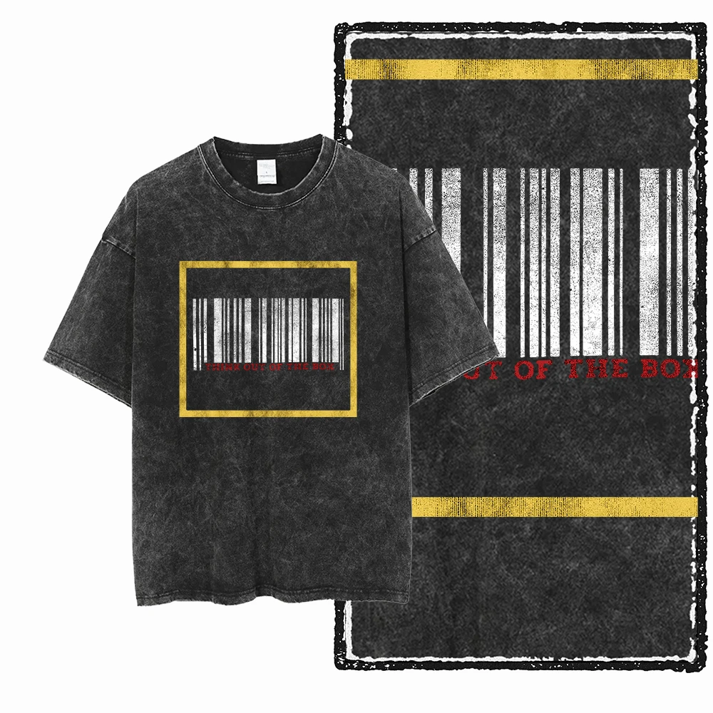 เสื้อยืดสตรีทแวร์เท่ๆ สำหรับผู้ชายและผู้หญิง ไซส์พลัส ลายพิมพ์ ZB THINK Out of The Box ผ้าฝ้ายลายพิมพ์ลายกรอบ  เสื้อยืดยูนิเซ็กซ์