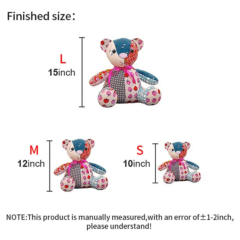 YOMDID Memory Bears modello di cucito per principianti Patchwork righello giocattoli per bambini fai da te modello acrilico animale farcito con istruzioni