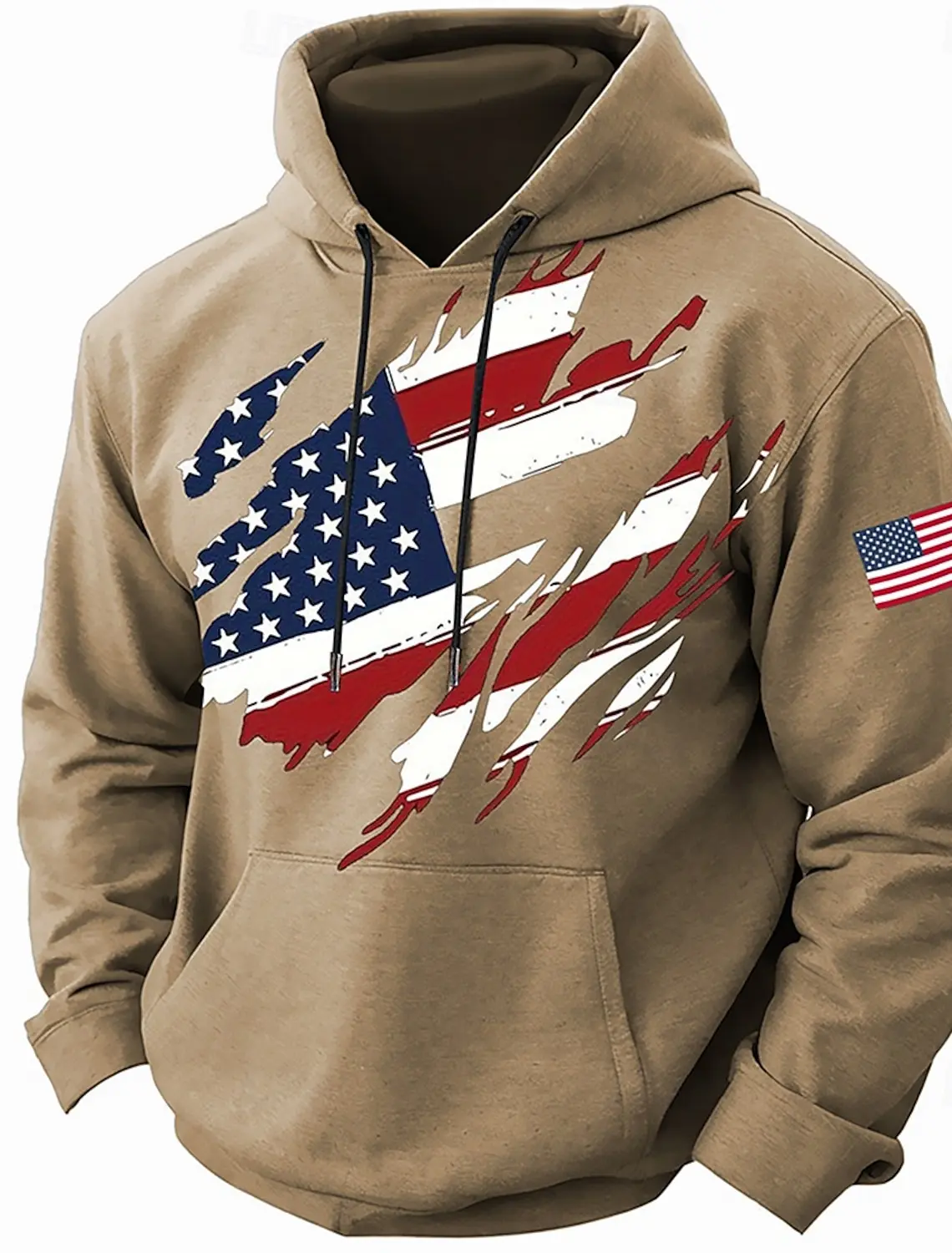 American US Flag Men's Fashion 3D Print Hoodie Streetwear  Hoodies Hooded Pocket 3D Print Fall Winter Designer Hoodie Sweatshirt