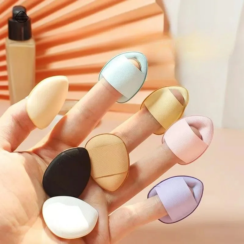 Mini set di soffio di polvere per la punta delle dita (rosa) - Cuscinetti per dita in spugna per applicatore di fondotinta e correttore di precisione ​