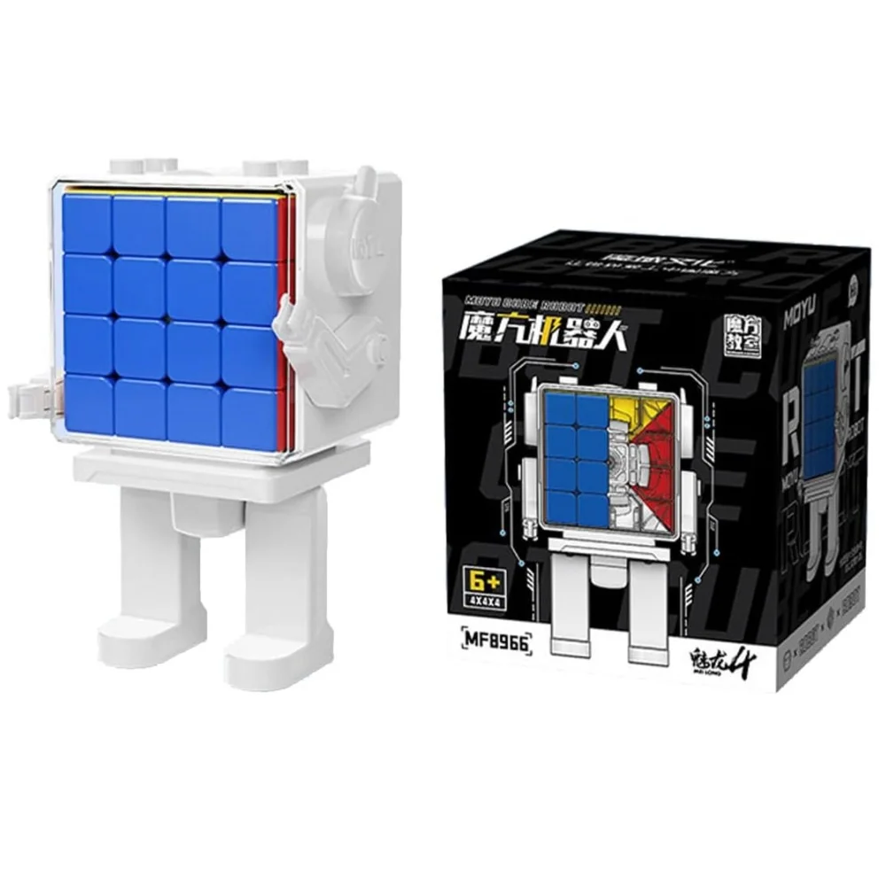 

MoYu MoFang JiaoShi Meilong Cube 4x4 Stickerless Cube Meilong 4x4x4 Multi Color Smooth Puzzle with One Cube Robot display box