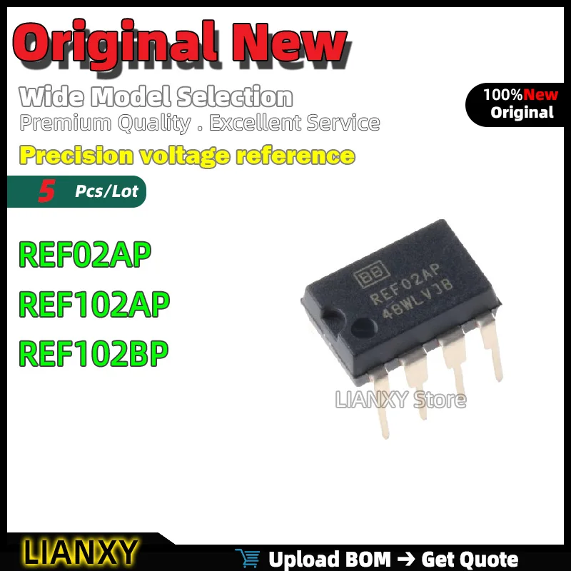 

5 шт. DIP-8 REF02AP REF102AP REF102BP Прецизионное опорное напряжение, новый оригинальный