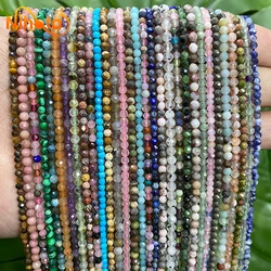 Natural Tiny Gems Beads Amazonite Agates MoonStone Round Spacer Beads DIY Bracelet Earrings for Jewelry Making 15'' Inch 2mm/3mm