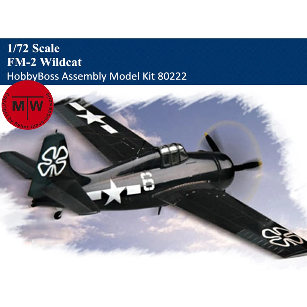 

HobbyBoss 80222 1/72 Scale FM-2 Wildcat Fighter Plastic Aircraft Assembly Model Kits