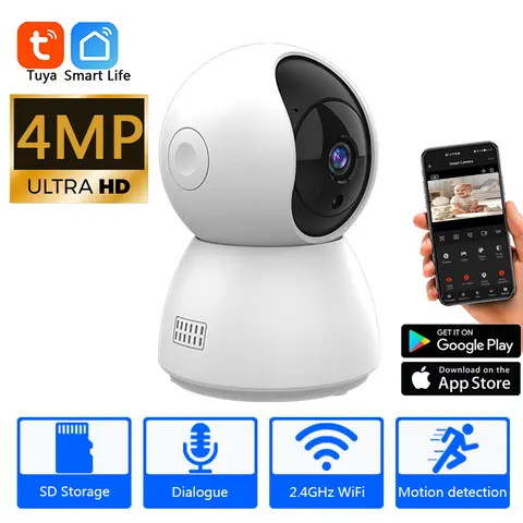 HD 4MP Tuya 스마트 미니 WiFi IP 카메라 감시 카메라 자동 추적 실내 무선 보안 홈 CCTV 베이비 모니터