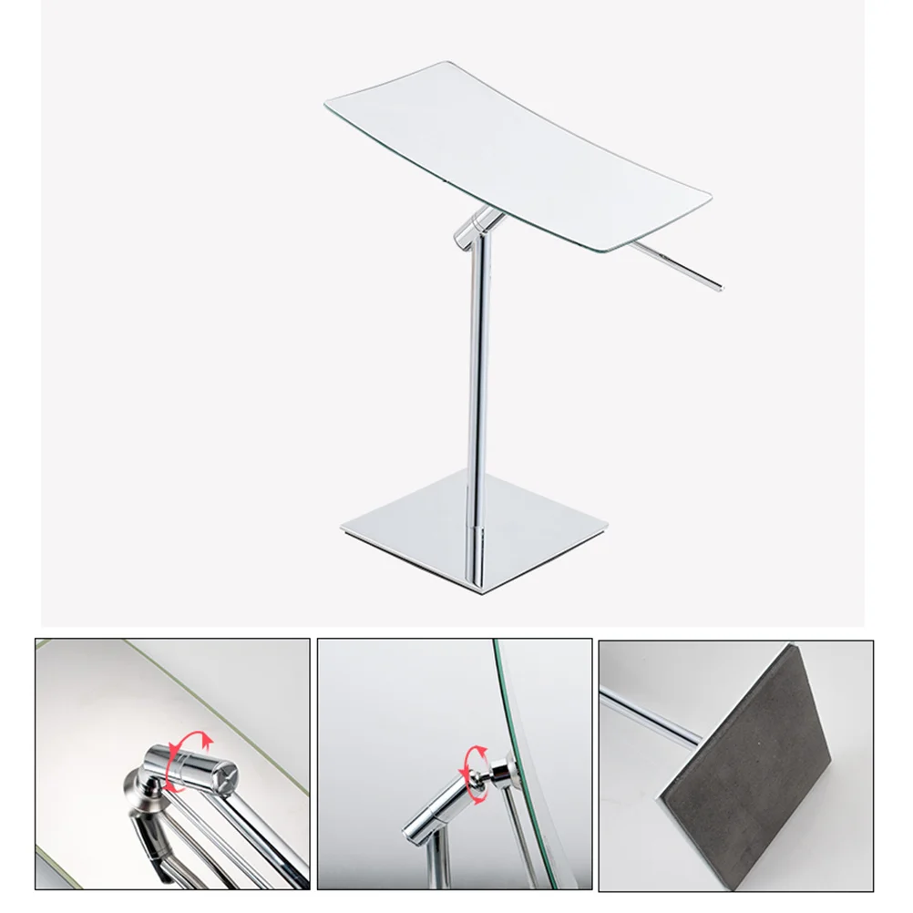 3X Magnified Makeup Mirror Rectangle Desktop Mirror 360 Degree Rotating Bathroom Bedroom Dressing Table Adjustable Shaving