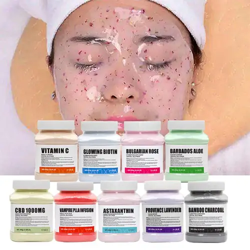 Mascarilla de gelatina para el cuidado de la piel de mascarilla facial suave de rosa profesional, polvo de mascarilla de gelatina nutritiva e hidratada, mascarilla exfoliante de gel