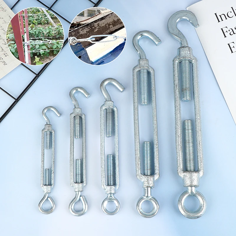 1Pcs Stainless Steel Hook And Eye Tensioners Rope Cable Tension Set Adjustable Garden M6 M8 M10 M12 M14 Wire Tensioner