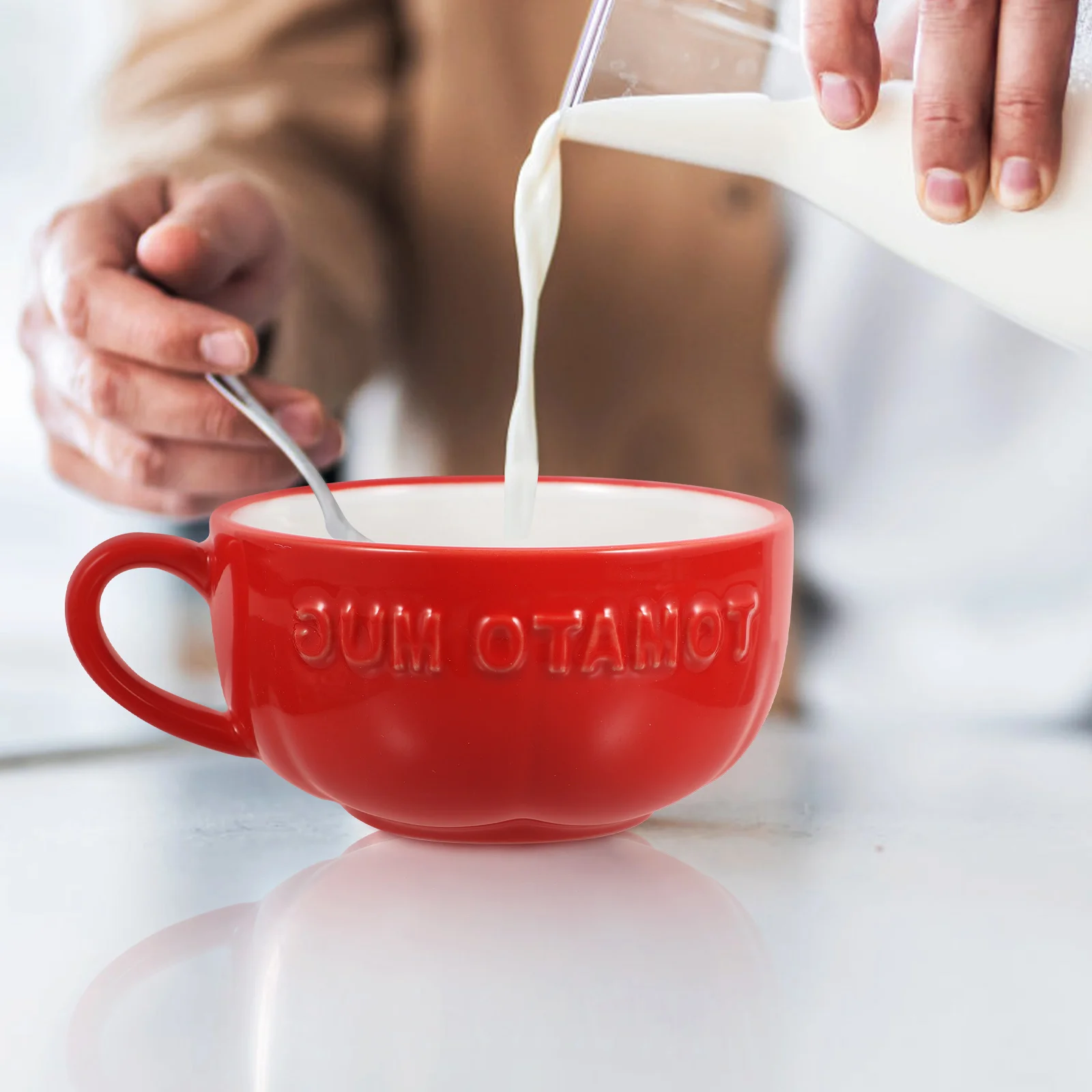 

Ceramic with Cover Mug Multi-Use Drink Container for Home Office Coffee Tea Hot Chocolate Breakfast Kitchen Use