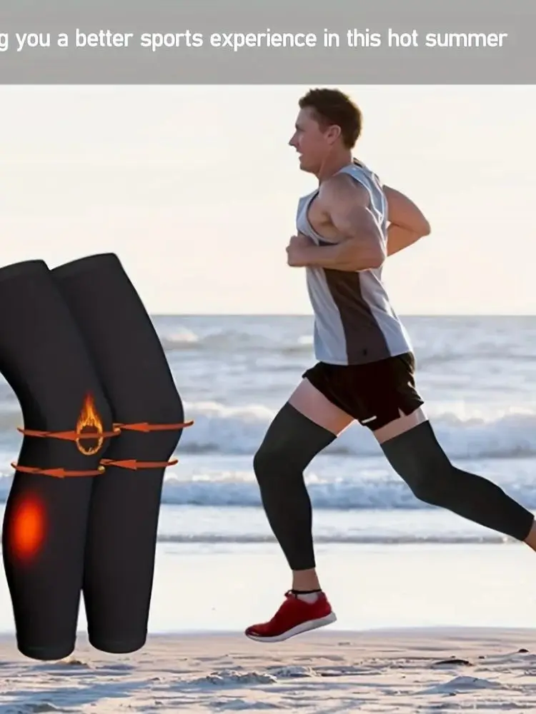 Summer cycling leg compression sleeves, outdoor sports quick-drying knee and leg guards, running, basketball, UV protection