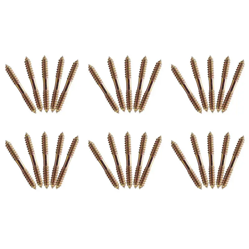 ABKS-M8 X 70Mm Double Ended Wood To Wood Furniture Fixing Dowel Screw 30Pcs