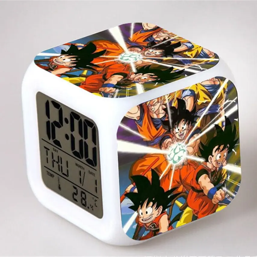 Anime Dragon Ball Z führte Uhren Sohn Goku Yamcha Meister Roshi Vegeta Chichi Kuririn Piccolo Trunks Digitaluhr Figuren Spielzeug Puppe