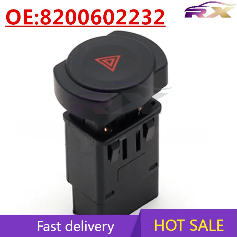 

OEM:8200602232 Suitable For 2004-2012 Renault Double Flash Emergency Warning Light Switch Alarm Light Button Switch