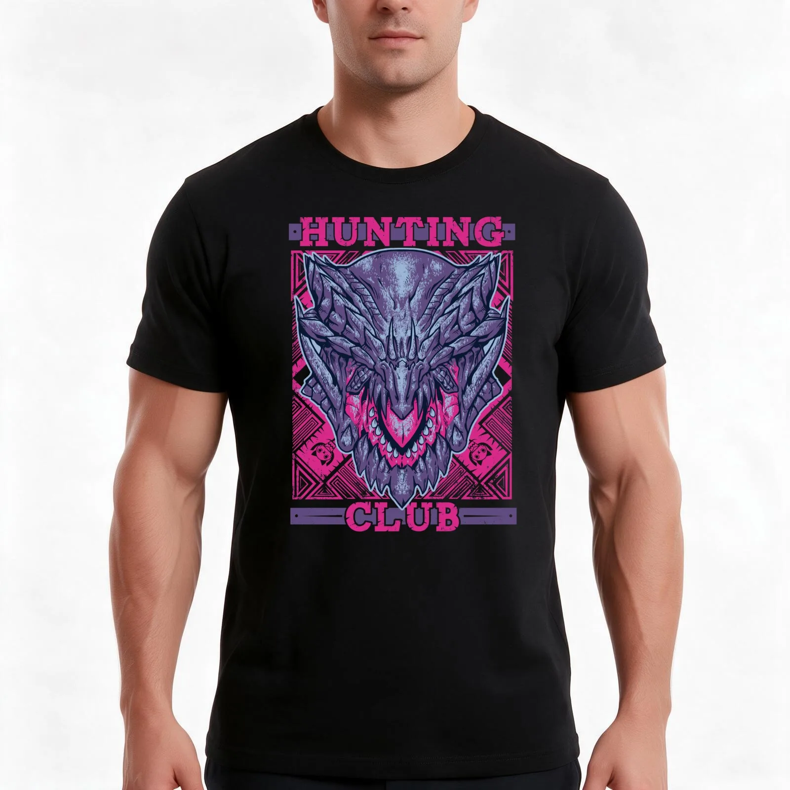 Hunting Club: Gore Magala T-Shirt, Summer Casual Cotton Tee, Oversized Streetwear Tops, Vintage Graphic Print, Unisex Men Women