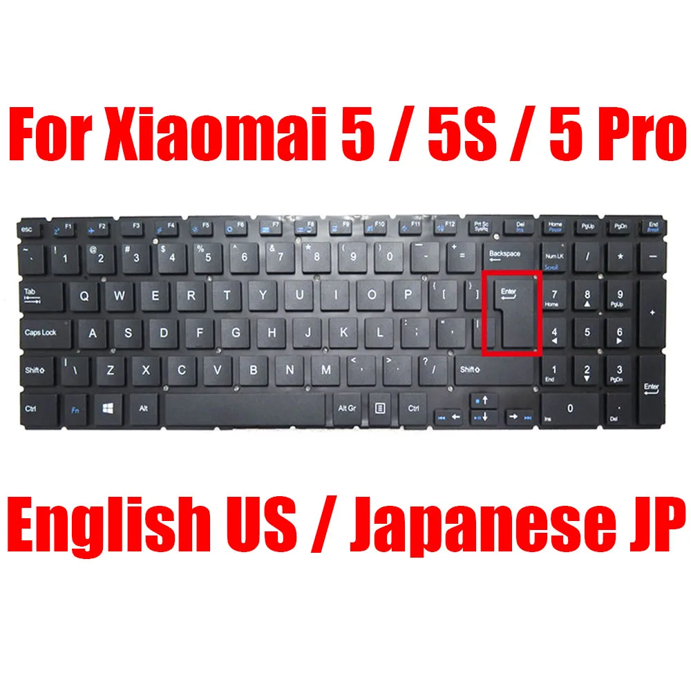 

JP US Laptop Keyboard For MaiBenBen For Xiaomai 5 5S 5 Pro English Big Enter Japanese Black New