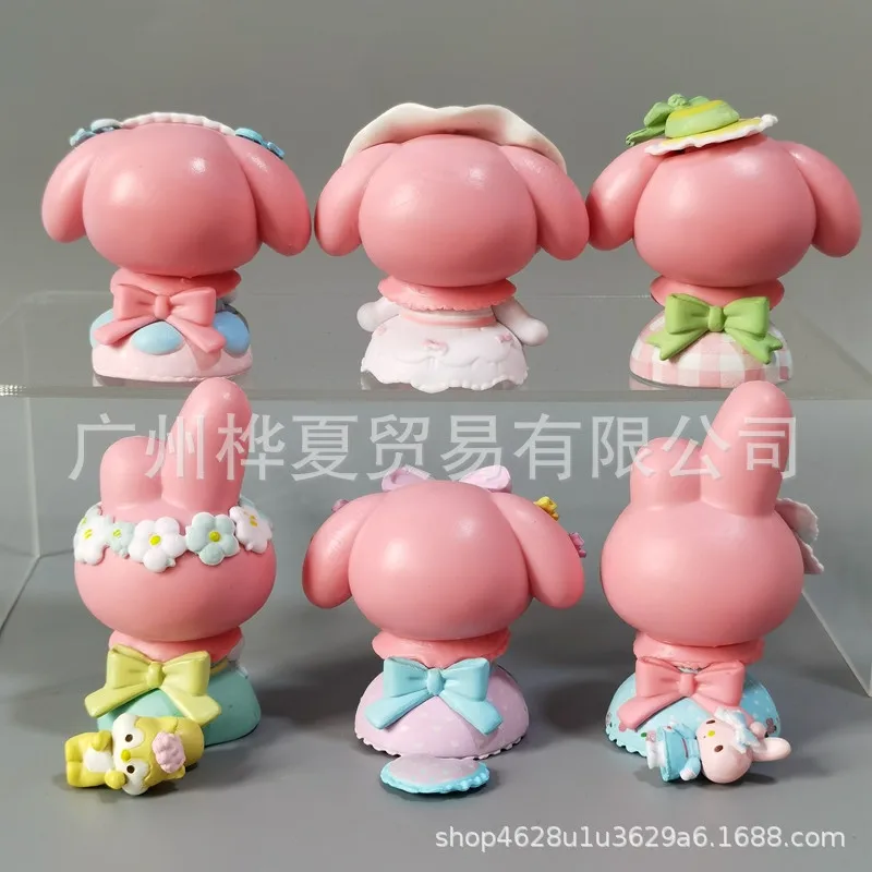 Sanrio Mymelody Model Cartoon Action Anime Figures Hello Kitty Kuromi Gum Toys Cute Desktop Esports Room Ornament Children Gifts