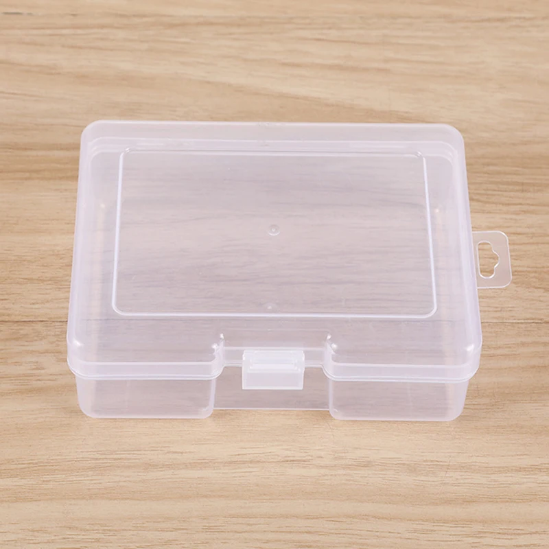 1/2PCS Transparent Plastic Box Jewelry Container Component Organizer Box ID Card Jewelry Rectangle Home Storage Box