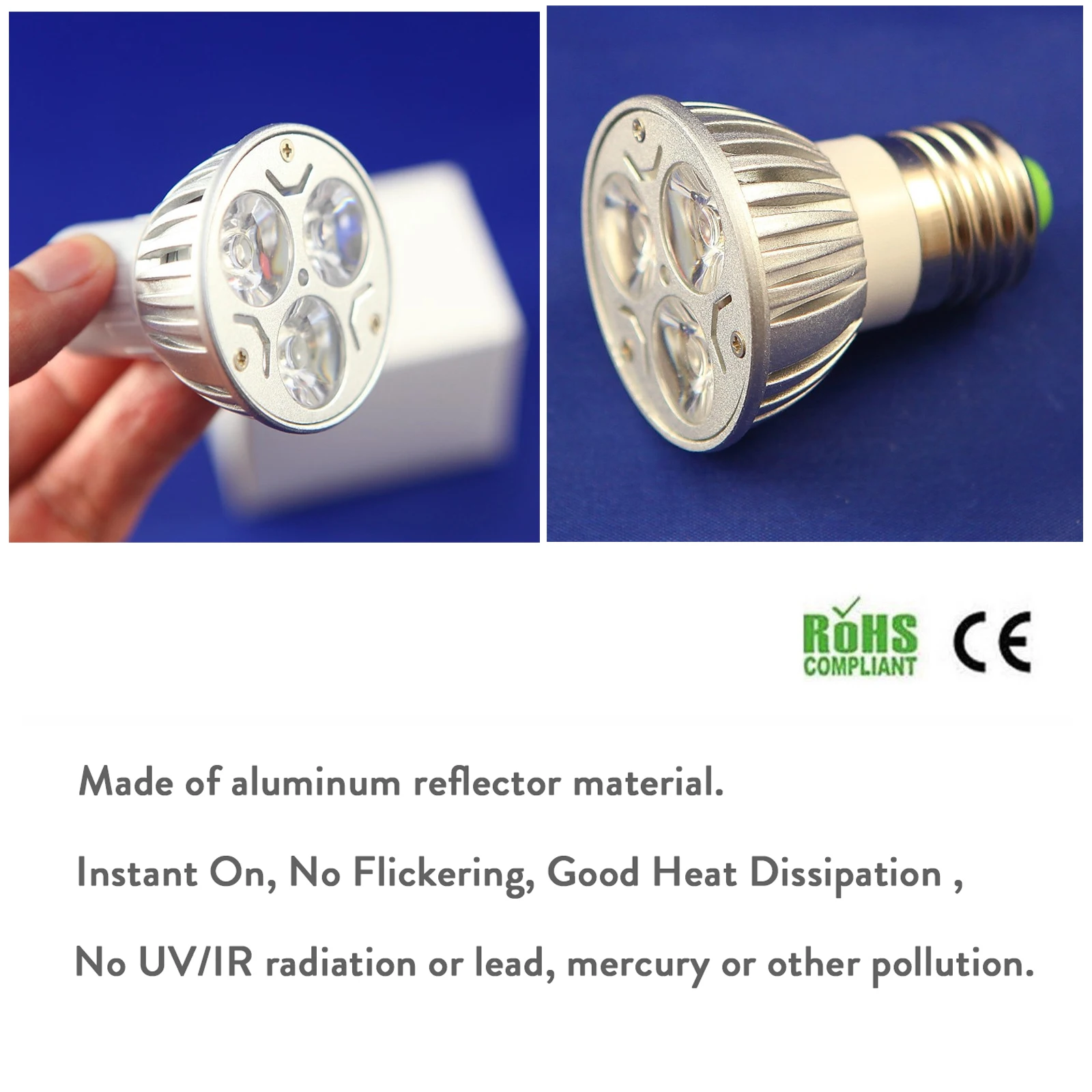 10Pcs Dimmable 3W Led Spotlight Bulb E27 Warm White 12V 24V Bulbs Spotlight Gu10 3000K Gu5.3 E12 3200K Mr16 E14 5000K Decoration