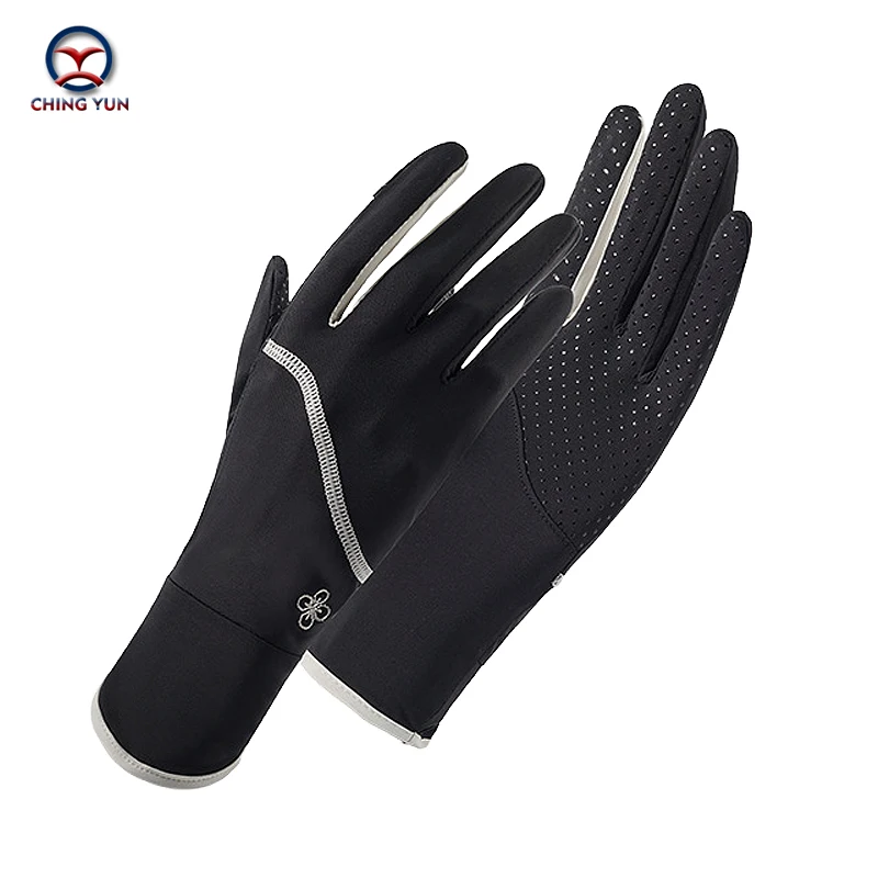 New Women Sunscreen protection gloves ice thin gloves summer UV resistant two finger cool breathable mesh driving non-slip Glove